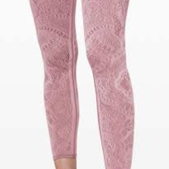 Lululemon Reveal Crop Legging Zen Expression Mesh Details Vintage Mauve Size 12 - Picture 2 of 9